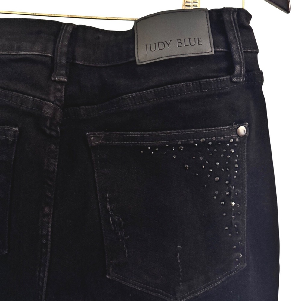Judy Blue Black Rhinestone Slim Fit Jeans Size 11/30‎ Glam Sparkle Denim - Picture 11 of 14